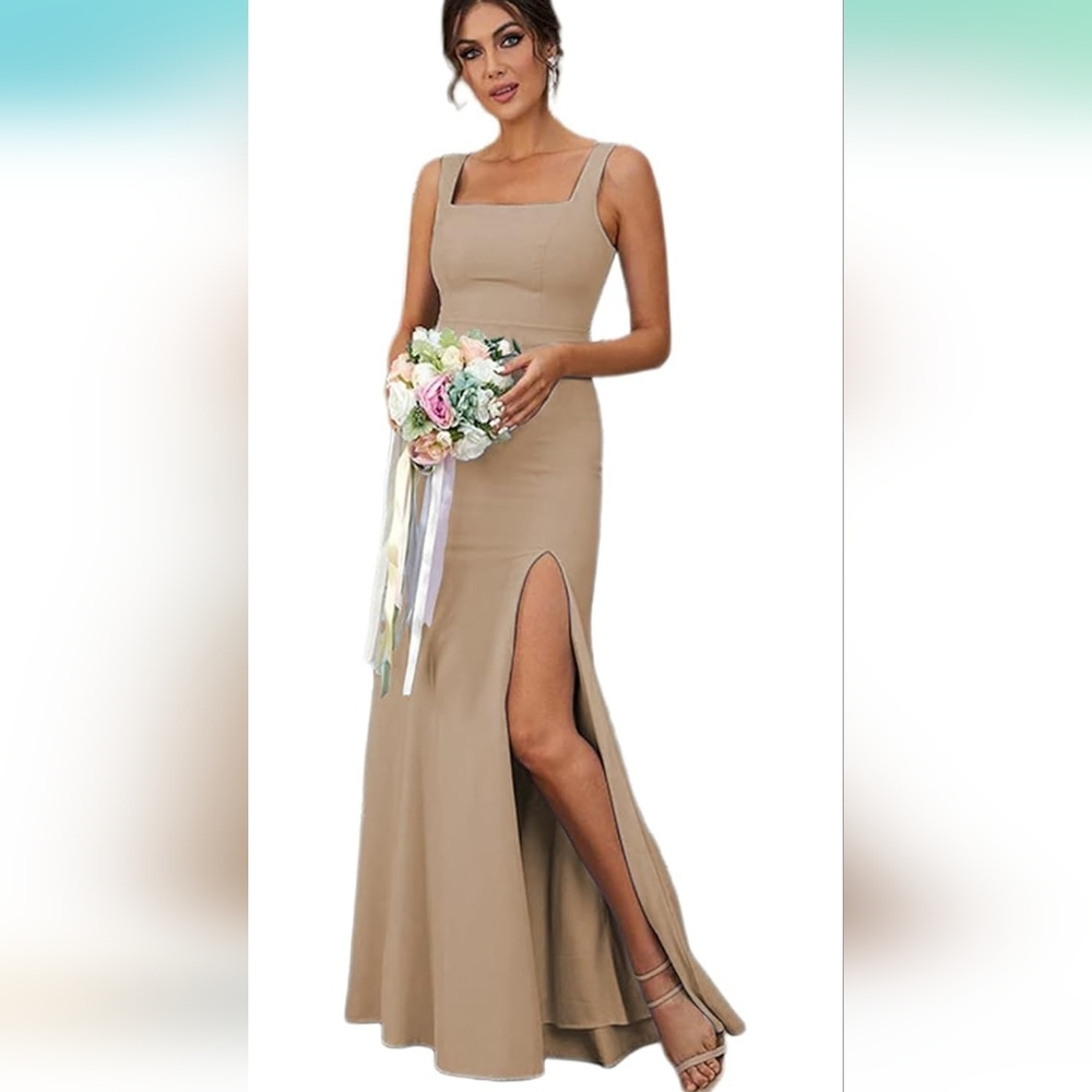 Women's Elegant Tan Formal Dress Size 4